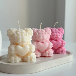 Teddy Bear Candle in a Nett