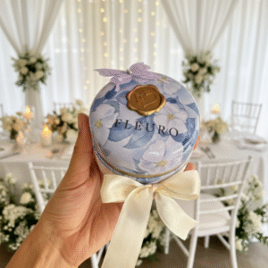 Wedding Favour Mixed Flower Scented Candle in Metal Tin - Custom Wax Seal & Label, Personalized Wedding Gift, Luxury Guest Favours
